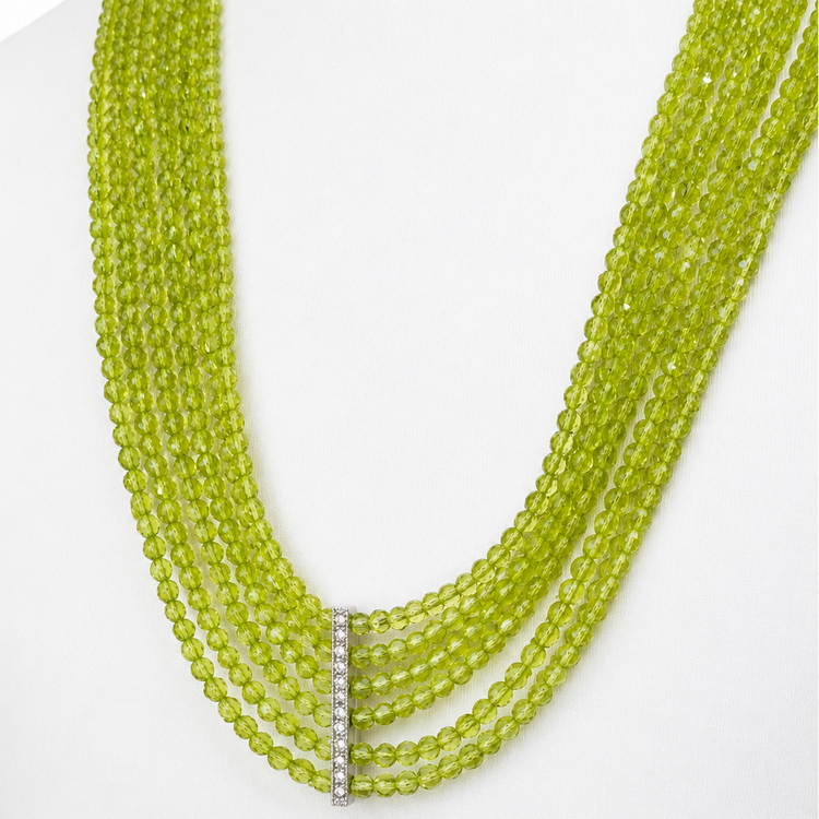 LONG ABSINTHE MULTISTRAND PAVÉ NECKLACE