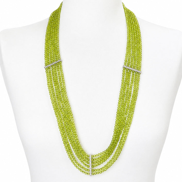 LONG ABSINTHE MULTISTRAND PAVÉ NECKLACE