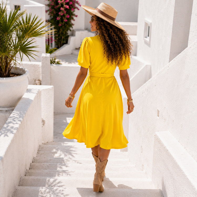 THAT'S A WRAP! DRESS YELLOW