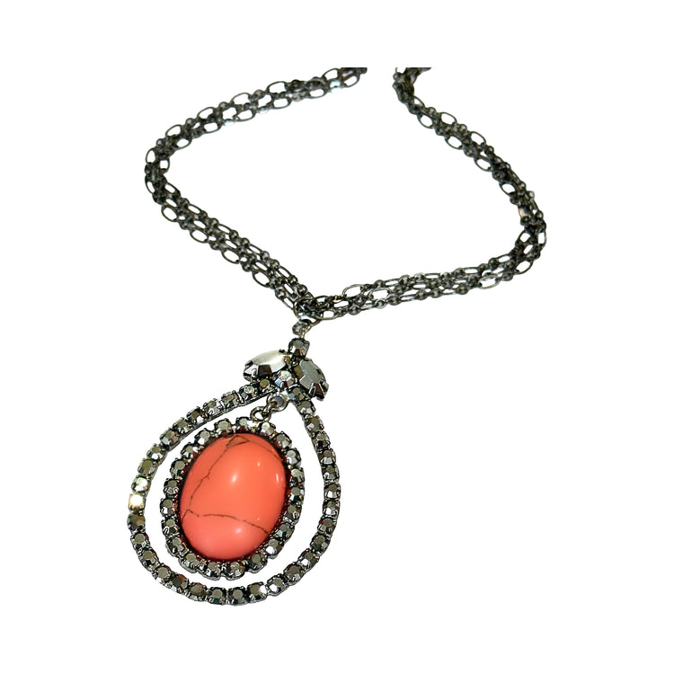 CORAL ECLIPSE NECKLACE