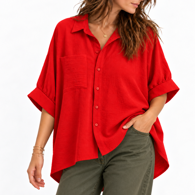 THE CAMDEN BLOUSE - TOMATO