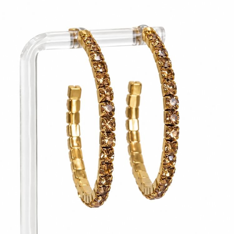 NUDE CRYSTAL HOOPS