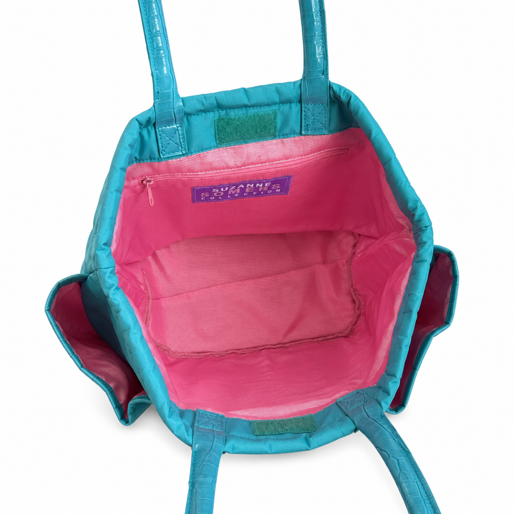 THE TURQUOISE CROCO CARRYALL