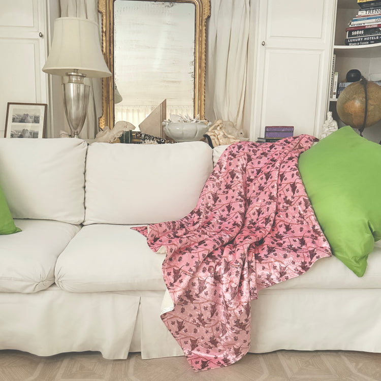 BUTTERFLY GARDEN COZY DOUBLE FACED THROW BLANKET