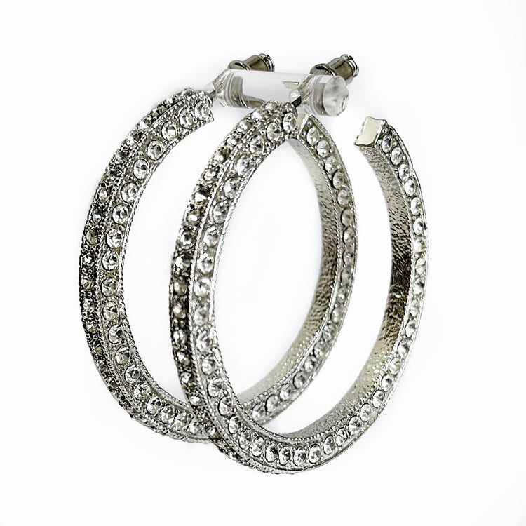 HOOP THERE IT IS TRIPLE PAVÉ EARRINGS
