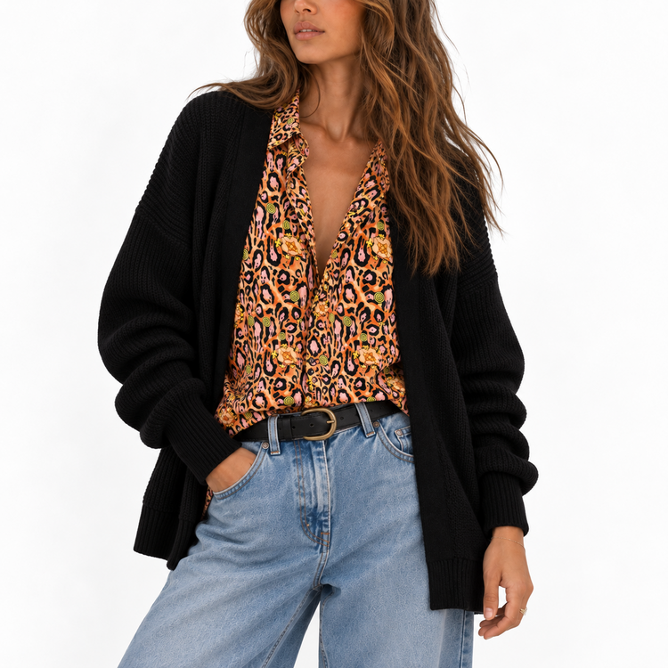 THE BLACK BISCOTTI CARDIGAN