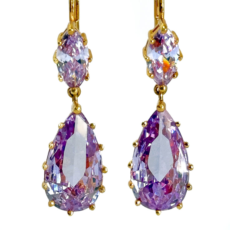 LAVENDER MARQUISE DROP EARRINGS