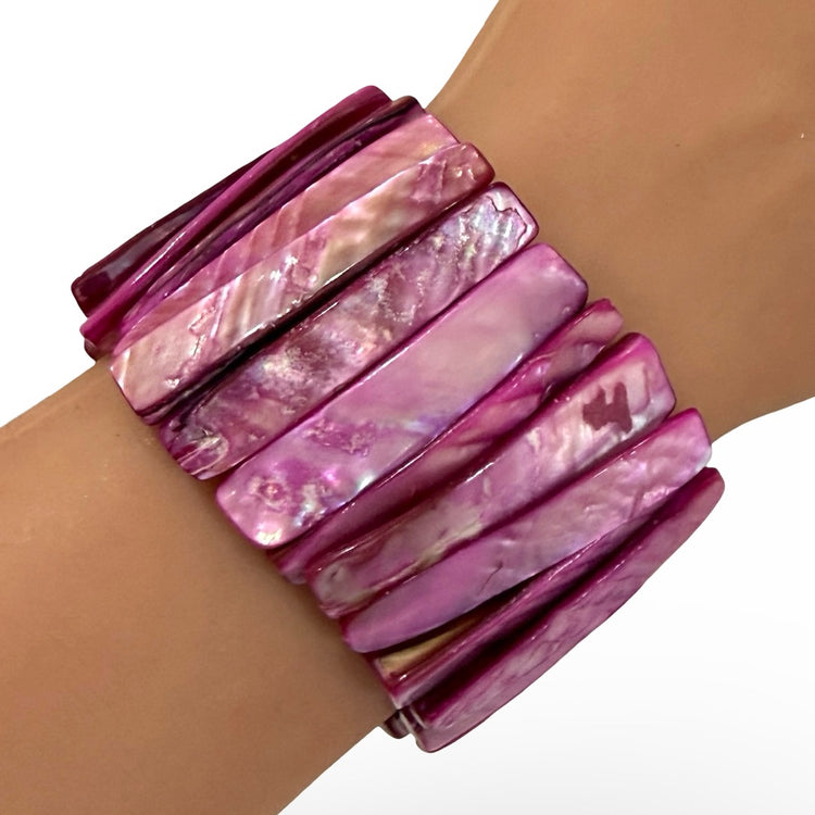 MOTHER OF PEARL STRETCH BRACELET