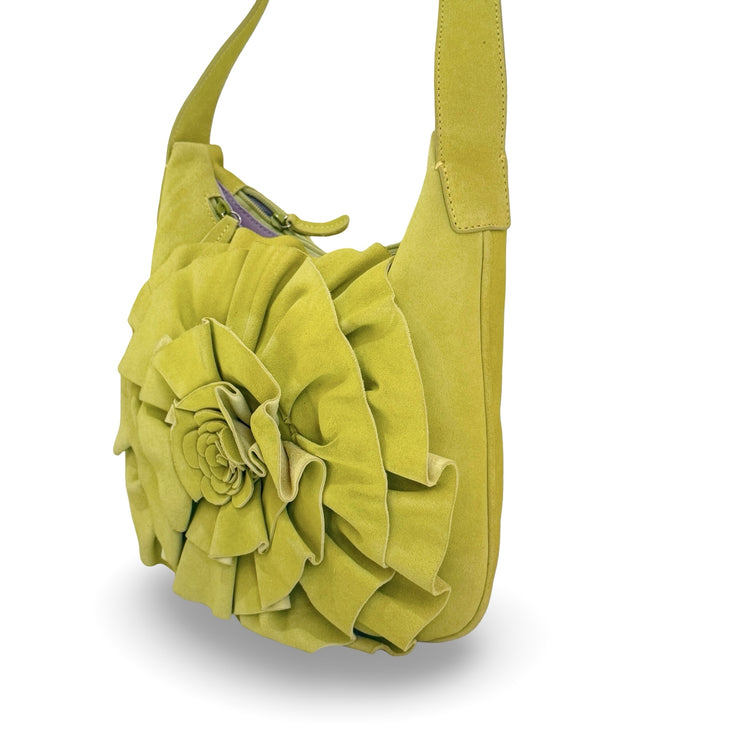 THE SUEDE ROSETTE BAG- ABSINTHE