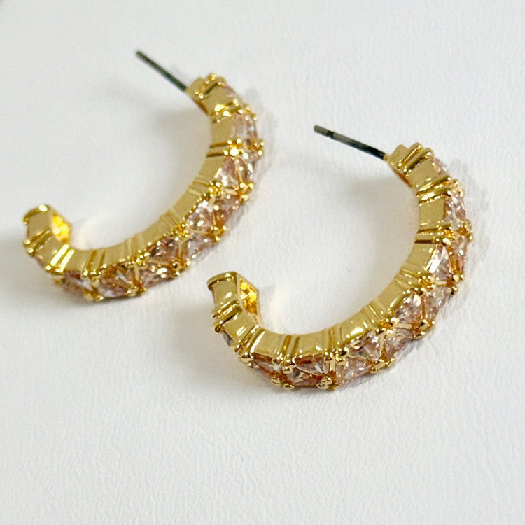 NUDE ILLUSION HOOP EARRINGS