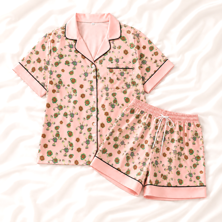 PINK PEONY SATIN PAJAMA SET