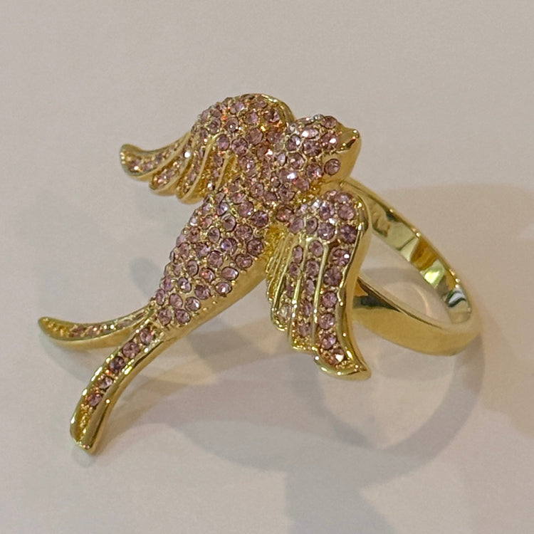 PINK DOVE IN FLIGHT RING