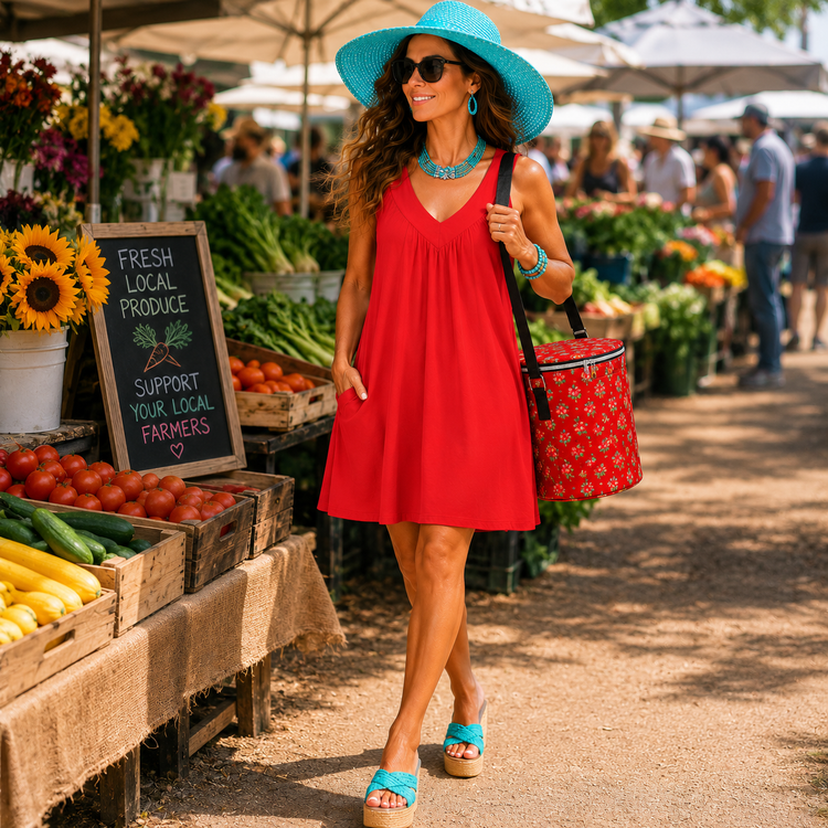 SWING SWING DRESS PERSIMMON