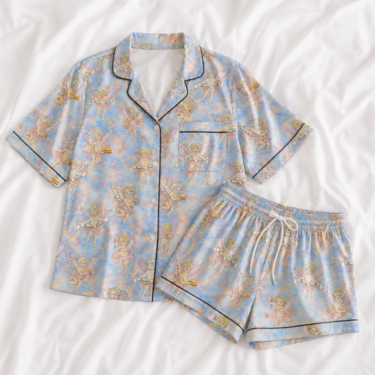 THE SUNDAY SNACKS SATIN SHORT PAJAMA SET