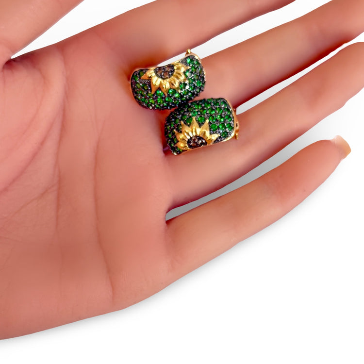 SUNFLOWER COLLECTION DEMI HOOP EARRINGS