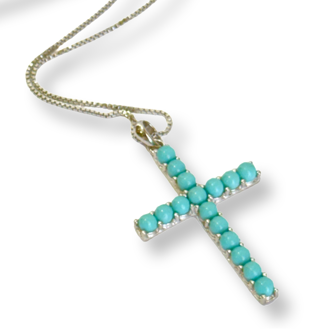 TURQUOISE CROSS NECKLACE