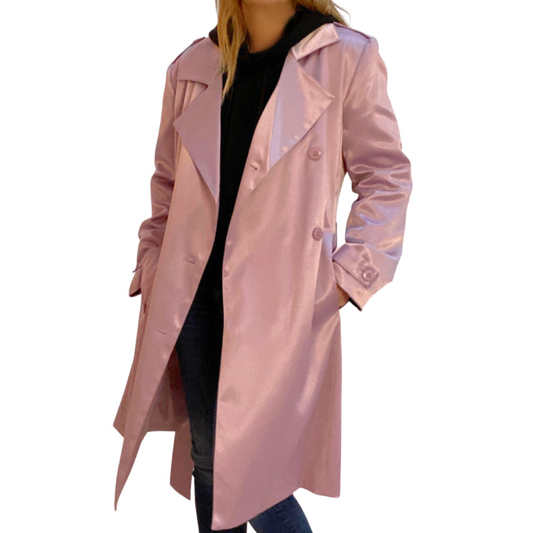 ROSE SATIN TRENCH COAT