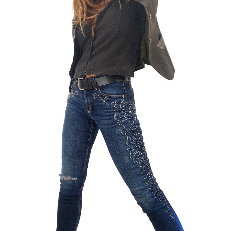 LESLIE HAMEL CRYSTAL MATADOR JEANS COMMISSION ONLY