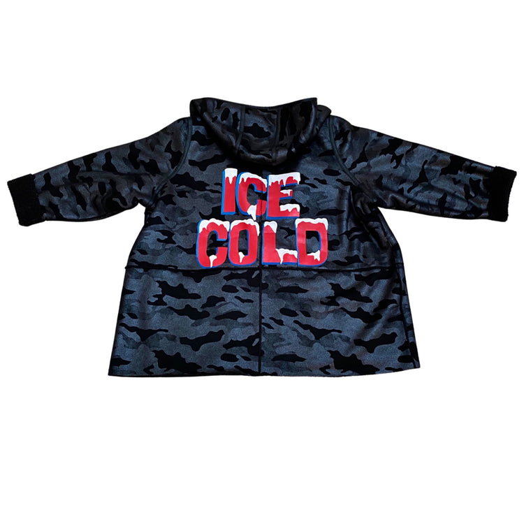 ICE COLD FLEECE LINED HAND PAINTED CAMOUFLAGE COAT