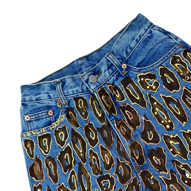 LEOPARD CRYSTAL JEANS