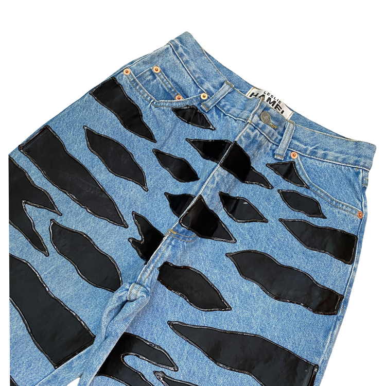 ZEBRA SATIN APPLIQUE JEANS