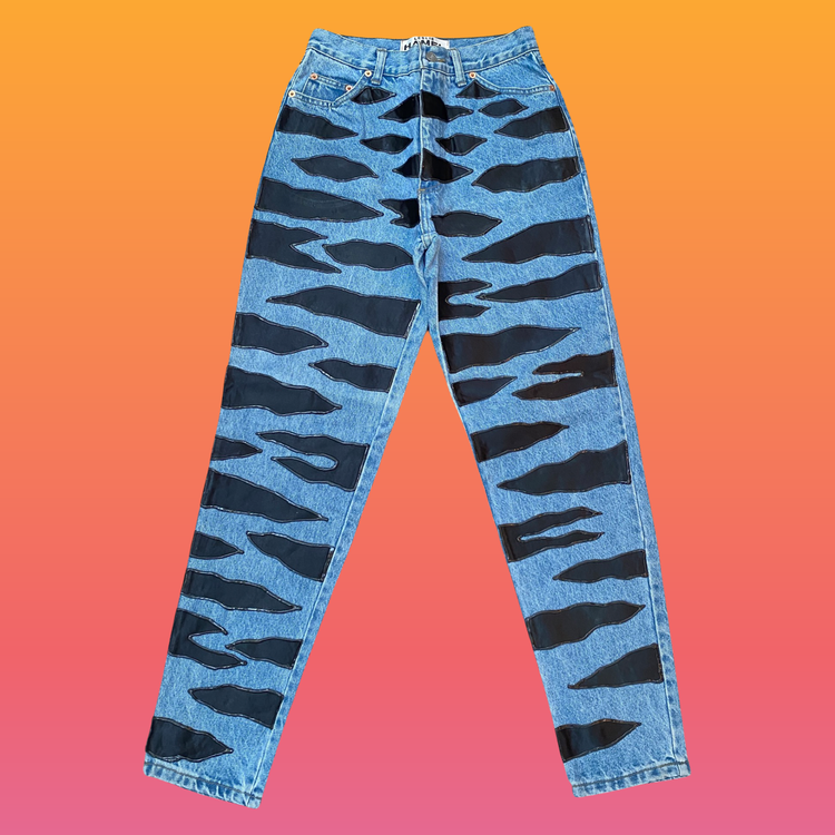 ZEBRA SATIN APPLIQUE JEANS