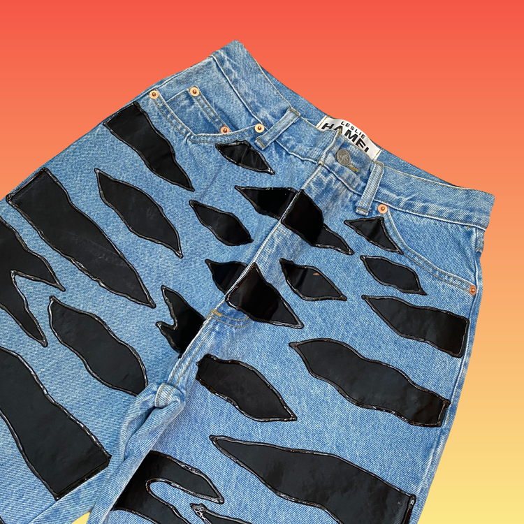 ZEBRA SATIN APPLIQUE JEANS