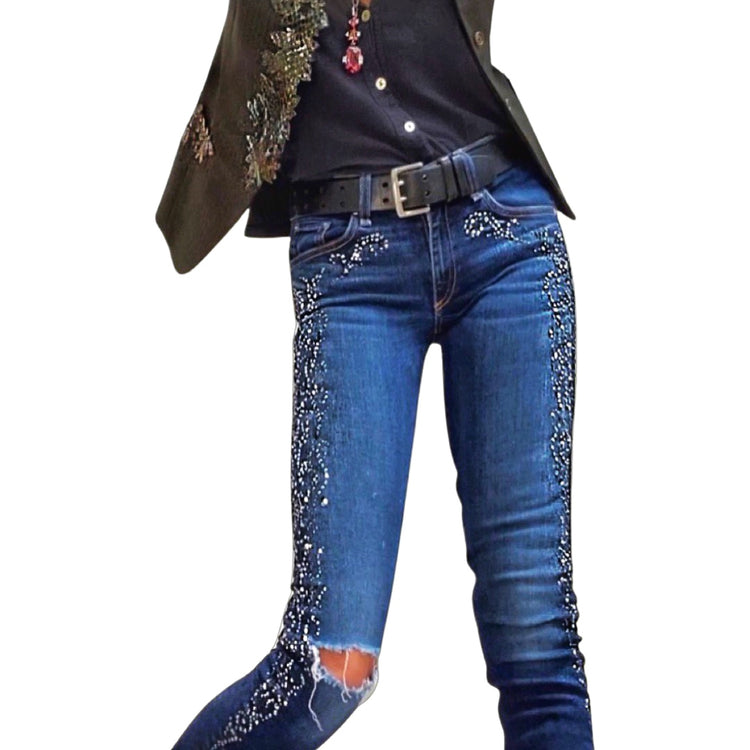 LESLIE HAMEL CRYSTAL MATADOR JEANS COMMISSION ONLY