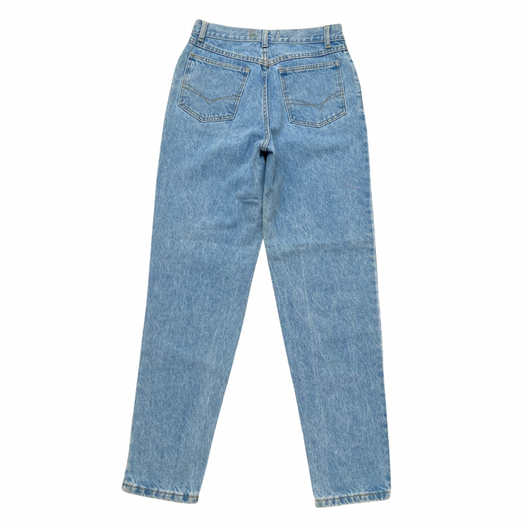 BLACK AND WHITE APPLIQUE HAND PAINTED JEANS