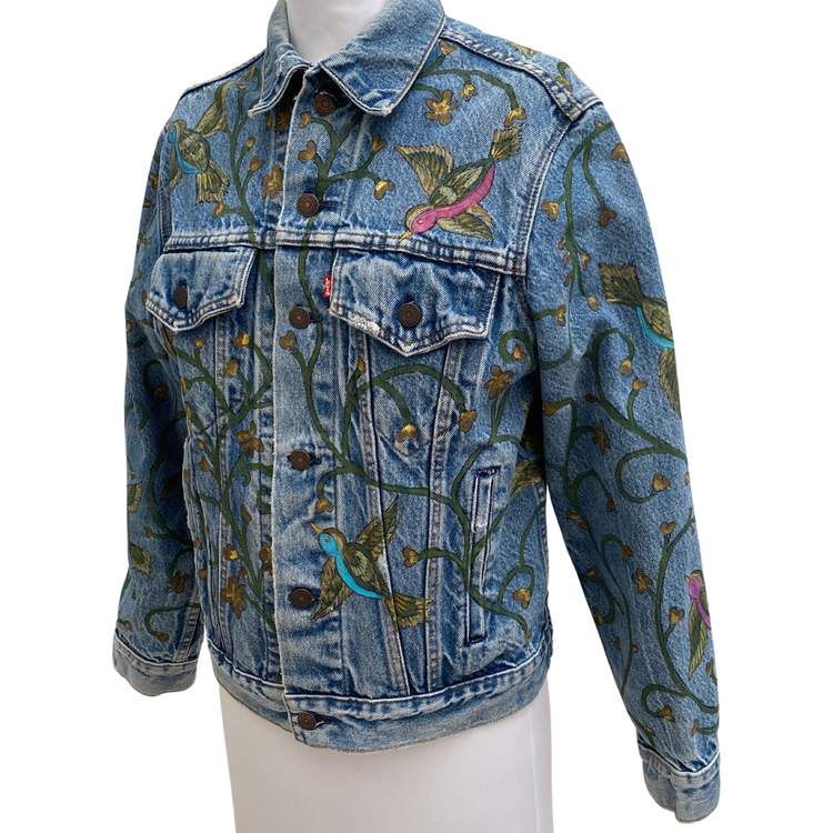 BIRDIE VINTAGE LEVIS HANDPAINTED SIZE 40 TRUCKER JACKET