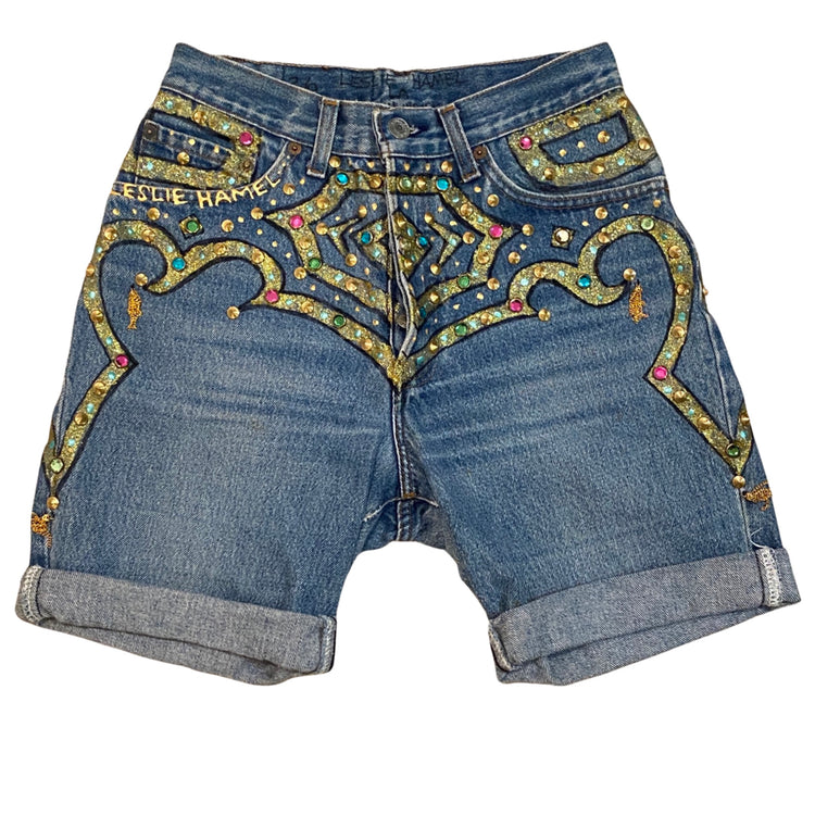 JEAN GENIE CRYSTAL STUDDED SHORTS