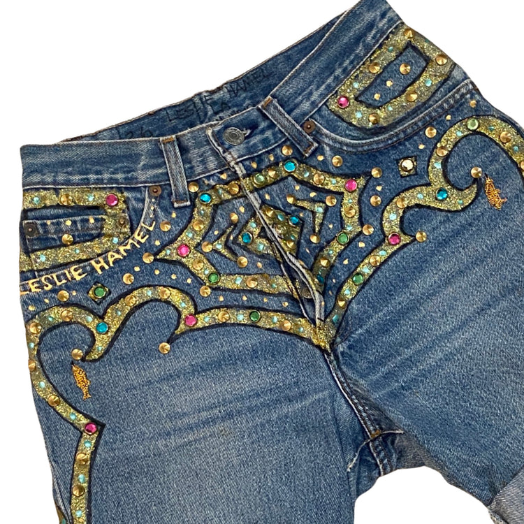 JEAN GENIE CRYSTAL STUDDED SHORTS