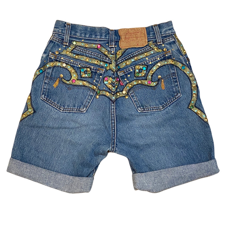 JEAN GENIE CRYSTAL STUDDED SHORTS