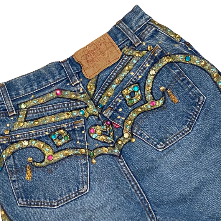 JEAN GENIE CRYSTAL STUDDED SHORTS