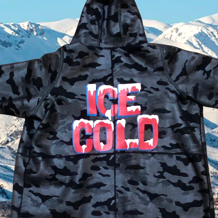 ICE COLD FLEECE LINED HAND PAINTED CAMOUFLAGE COAT