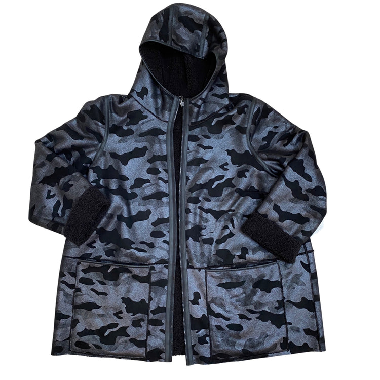 ICE COLD FLEECE LINED HAND PAINTED CAMOUFLAGE COAT