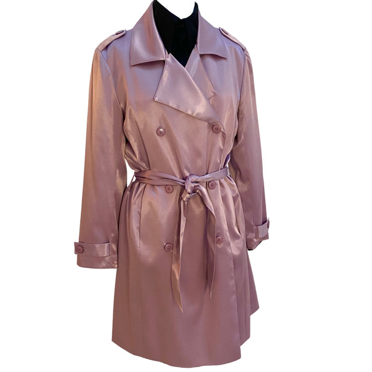 ROSE SATIN TRENCH COAT