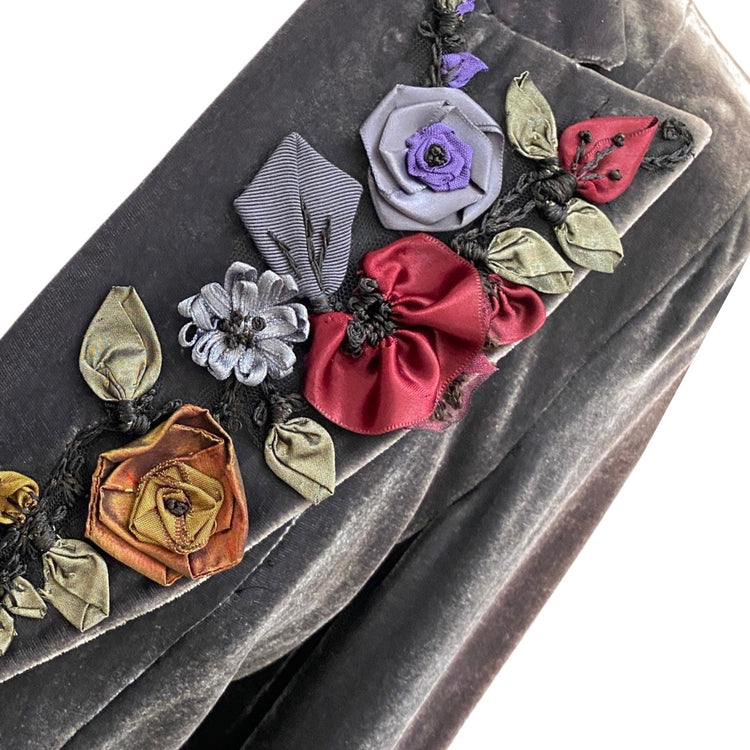 VELVET JACKET WITH EMBELLISHED LAPELS