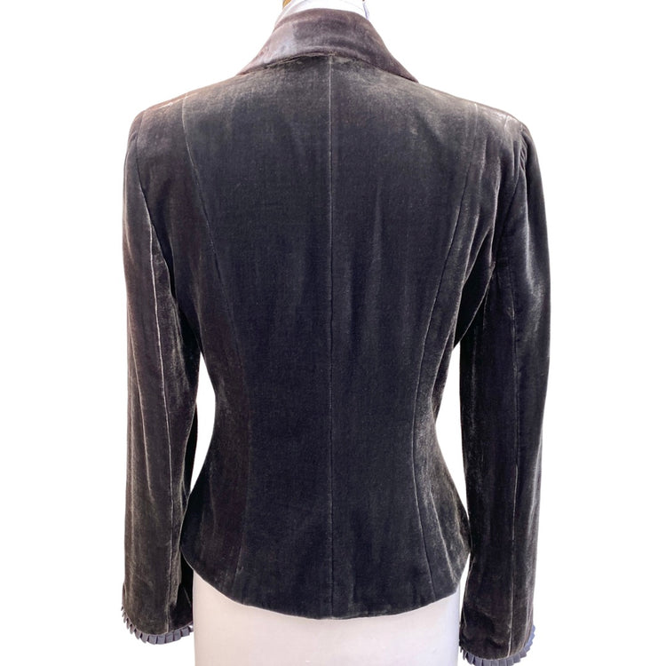 VELVET JACKET WITH EMBELLISHED LAPELS
