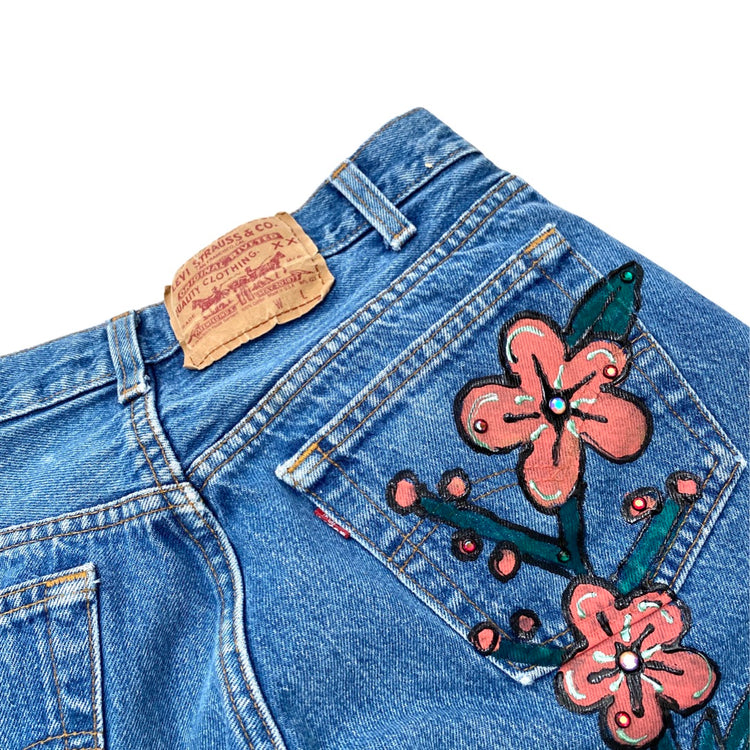 ENTER ZE DRAGON AUSTRIAN CRYSTAL STUDDED JEANS