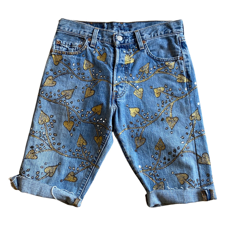 GOLD VINE STAINED GLASS MID LENGTH SHORTS