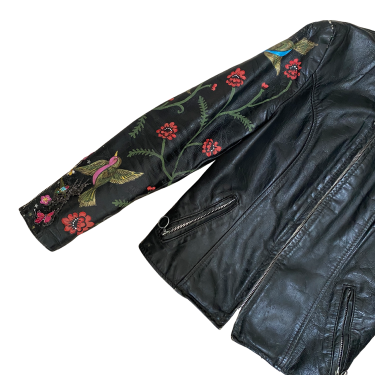 ZE LEATHER BIRDS AND BEES JACKET