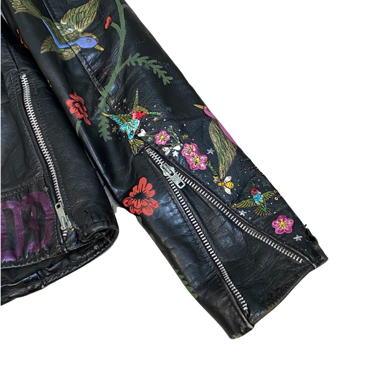 ZE LEATHER BIRDS AND BEES JACKET