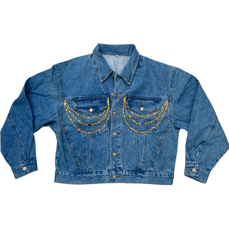 CHANEL CRYSTAL AND PEARL CHAIN JACKET