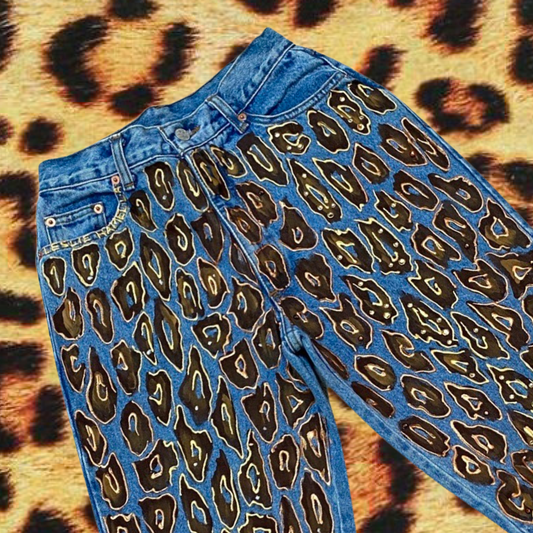 LEOPARD CRYSTAL JEANS