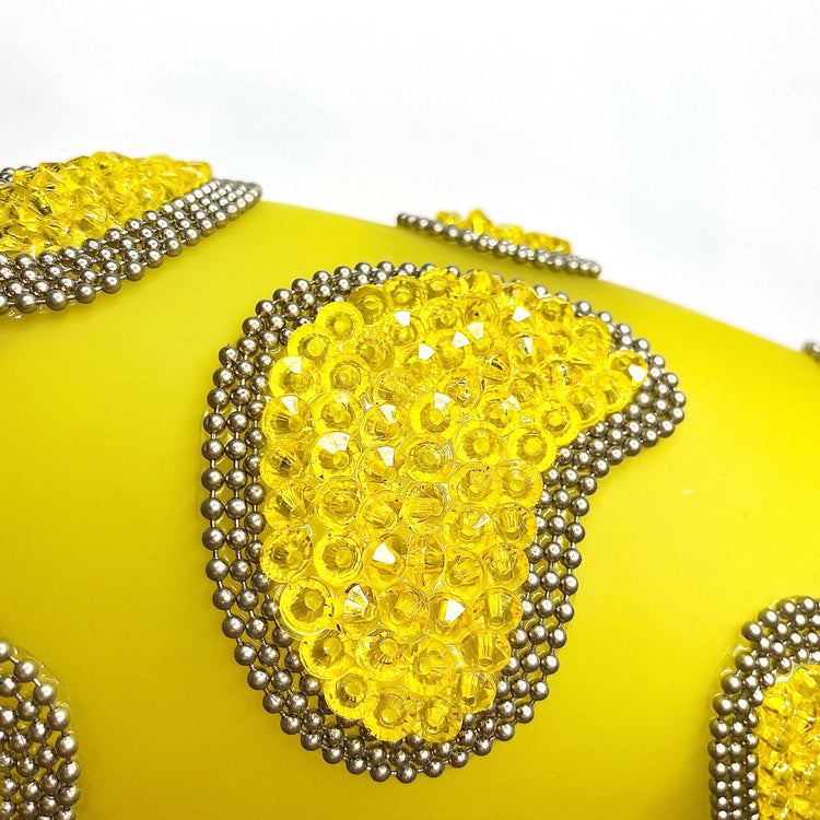 ZE HAND BEADED FROSTED GLASS VASE