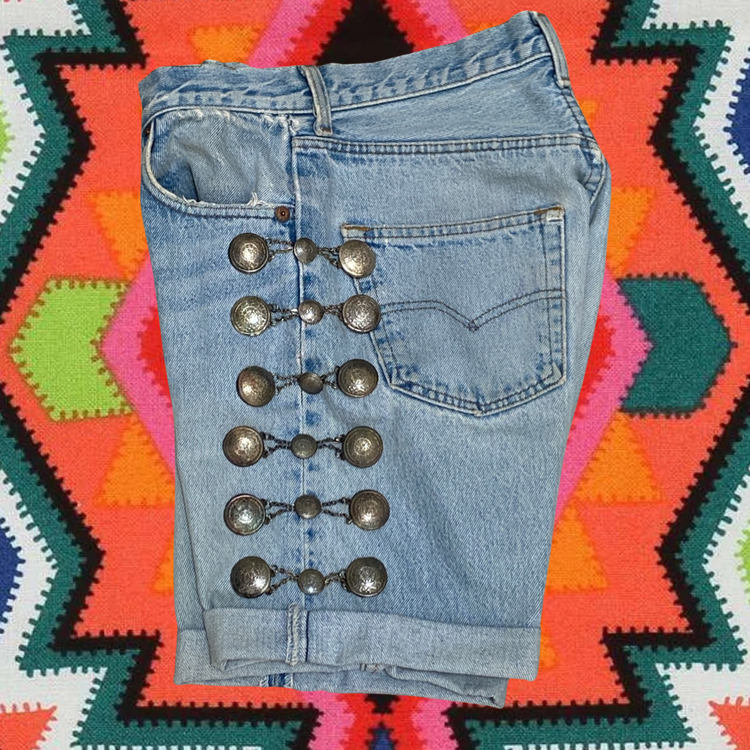 LESLIE HAMEL MARIACHI JEANS ON VINTAGE LEVIS 501's