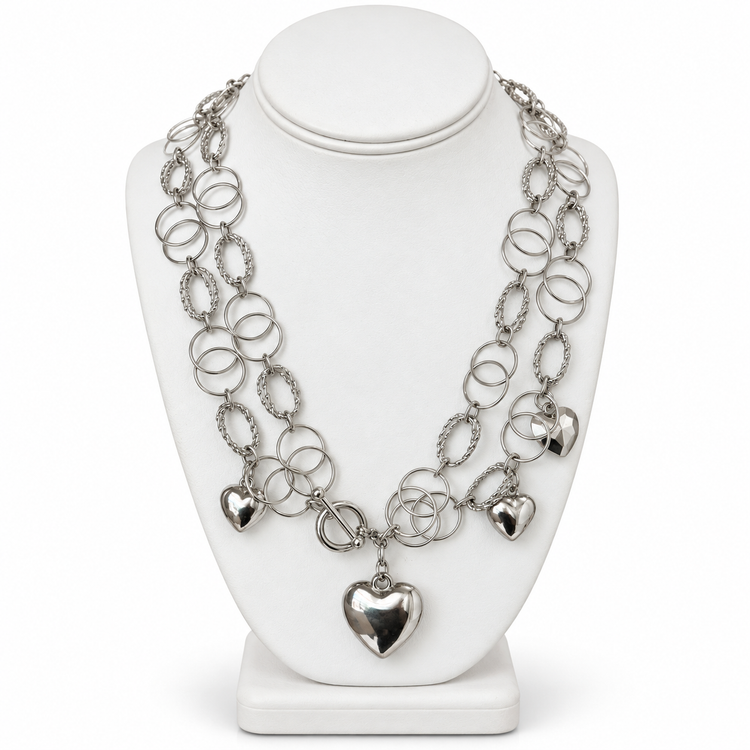 BALL & CHAIN NECKLACE - SILVER