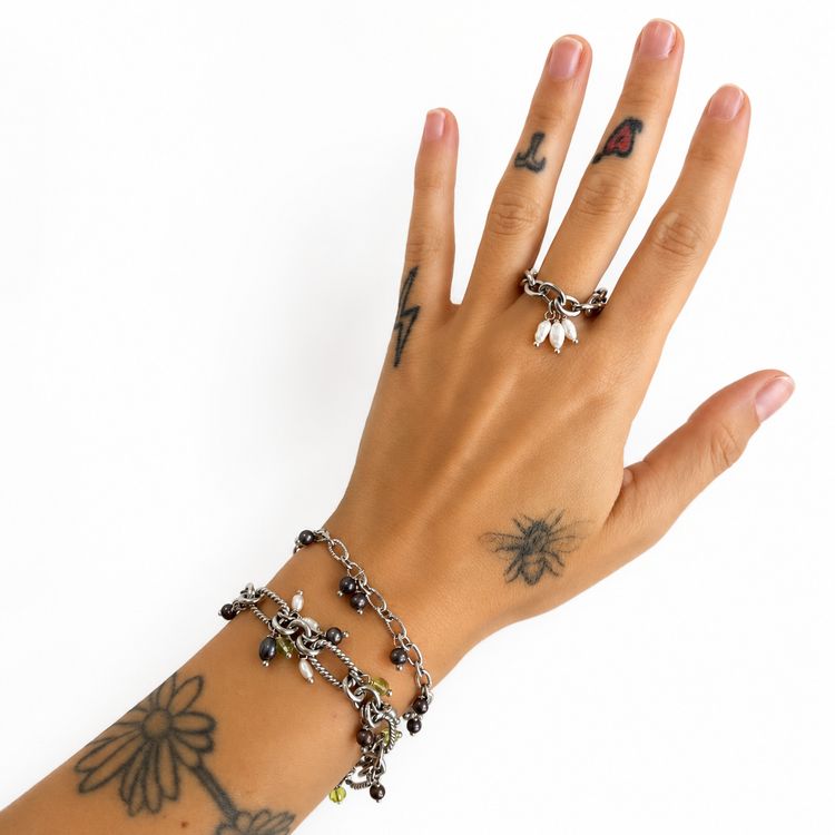 THREE OF WANDS CHAIN RING