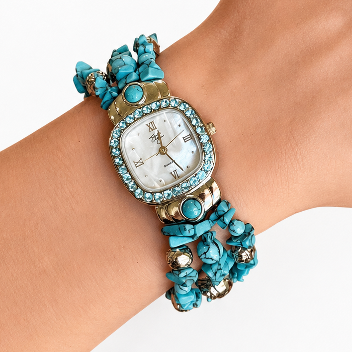 TURQUOISE AND ROSES WATCH